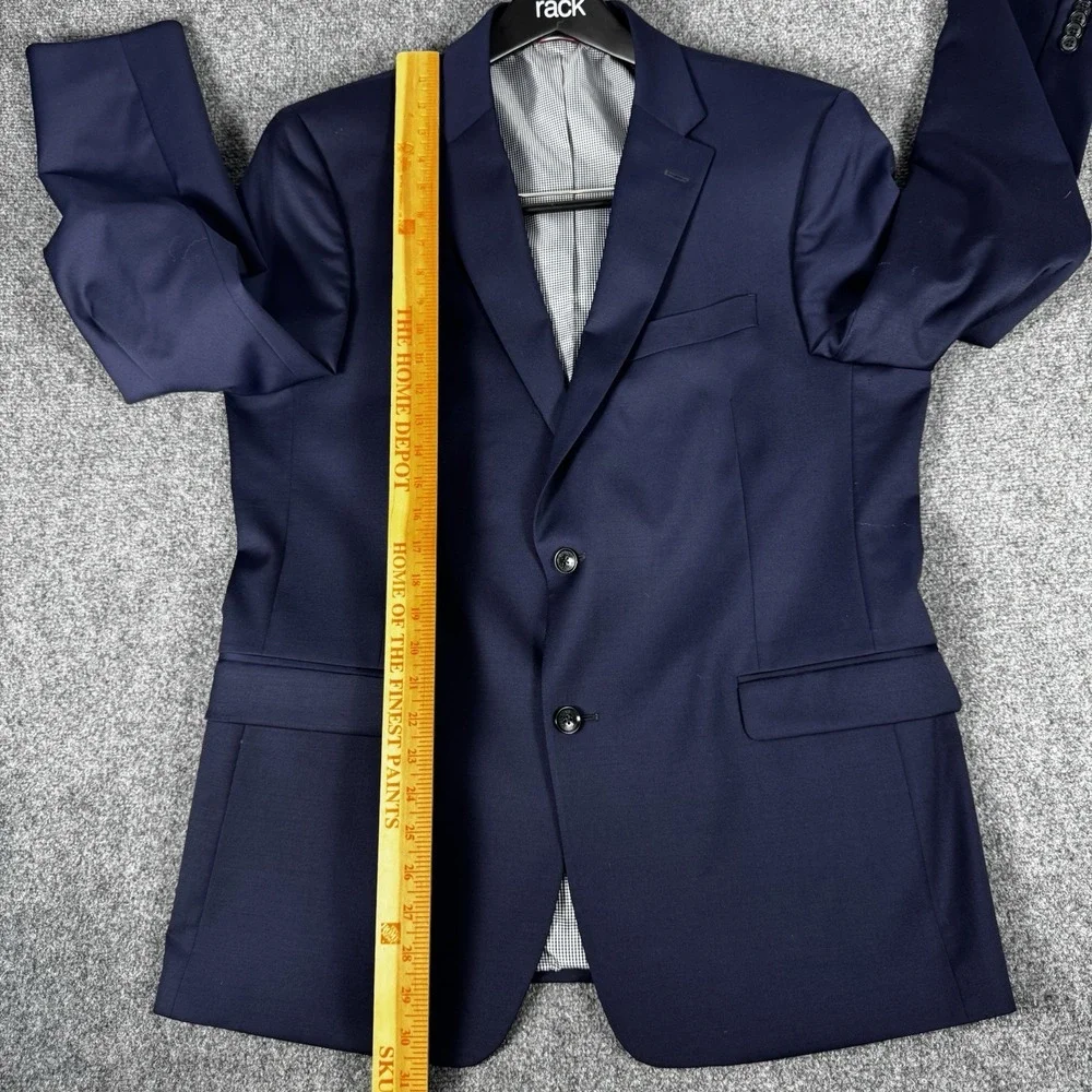 Tommy Hilfiger Men Blue Solid Modern Fit Blazer Suit Jacket Size: 44R